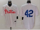 Philadelphia Phillies #42 White Pinstripes Cool Base Jersey