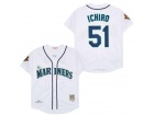 Seattle Mariners #51 Ichiro Suzuki White Throwback Jersey