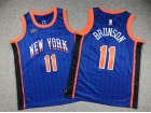 Youth New York Knicks #11 Jalen Brunson 2024 Blue Pinstripes City Jersey