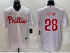 Philadelphia Phillies #28 Alec Bohm White Pinstripes Cool Base Jersey