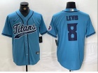 Tennessee Titans #8 Will Levis Baby Blue Baseball Jersey