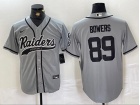 Las Vegas Raiders #89 Brock Bowers Grey Baseball Jersey