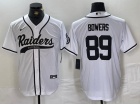 Las Vegas Raiders #89 Brock Bowers White Baseball Jersey