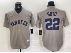 New York Yankees #22 Juan Soto Nike Gray Road Cooperstown Collection Player Jersey