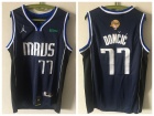 Dallas Mavericks #77 Luka Doncic Navy Blue Mavs with Final Patch Jersey