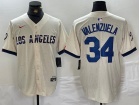 Los Angeles Dodgers #34 Fernando Valenzuela White City Connect Cool Base Jersey