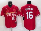 St. Louis Cardinals #16 Nolan Gorman Red 2024 City Connect Limited Player Jersey