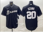 Atlanta Braves #20 Marcell Ozuna Black Cool Base Jersey