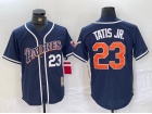 San Diego Padres #23 Fernando Tatis Jr. Navy Blue Throwback Jersey