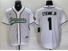 Jacksonville Jaguars #1 Travis Etienne Jr White Baseball Jersey