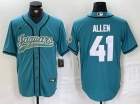 Jacksonville Jaguars #41 Josh Allen Teal Baseball Jersey