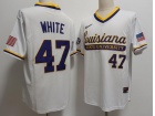 LSU Tigers #47 Tommy White 2024 White Pullover Baseball Jersey