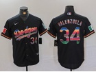 Los Angeles Dodgers #34 Fernando Valenzuela Black Special Mexico Jersey