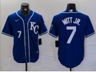 Kansas City Royals #7 Bobby Witt Jr. Royal Blue Limited Players Jersey