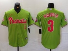 Philadelphia Phillies x Phanatic #3 Bryce Harper Green Jersey