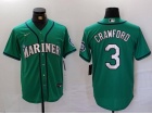 Seattle Mariners #3 J.P. Crawford Green Cool Base Jersey