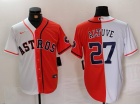 Houston Astros #27 Jose Altuve White/Orange Split Jersey