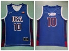 Team USA #10 Jayson Tatum Blue Paris 2024 Olympics Jersey