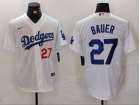 Los Angeles Dodgers #27 Trevor Bauer White Limited Players Jerseys