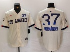 Los Angeles Dodgers #37 Teoscar Hernández White City Connect Limited Players Jersey