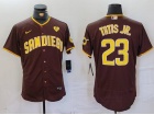 San Diego Padres #23 Fernando Tatis Jr Brown with PS Patach Flexbase Jersey