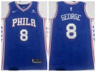 Philadelphia 76ers #8 Paul George Blue Jersey