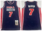 Dream Team #7 Larry Bird Navy Blue 1992 Throwback Jersey