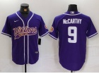 Minnesota Vikings #9 J.J. McCarthy Purple Baseball Jersey