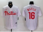 Philadelphia Phillies #16 Brandon Marsh White Pinstripes Cool Base Jersey