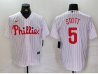 Philadelphia Phillies #5 Bryson Stott White Pinstripes Cool Base Jersey