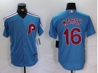 Philadelphia Phillies #16 Brandon Marsh Blue Cool Base Jersey