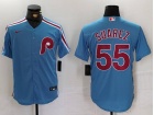 Philadelphia Phillies #55 Ranger Suárez Blue Cool Base Jersey