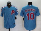 Philadelphia Phillies #10 J.T. Realmuto Blue Cool Base Jersey