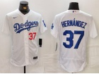 Los Angeles Dodgers #37 Teoscar Hernández White Flexbase Jersey