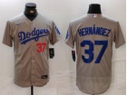 Los Angeles Dodgers #37 Teoscar Hernández Grey Dodgers Flexbase Jersey