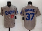 Los Angeles Dodgers #37 Teoscar Hernández Grey Dodgers Limited Players Jersey