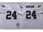 Oakland Raiders #24 Charles Woodson White Throwback Football Jerseys