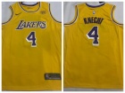 Los Angeles Lakers #4 Travis Knight Yellow Jersey