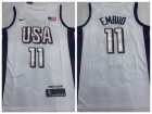 Team USA #11 Joel Embiid White Paris 2024 Olympics Jersey