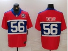 New York Giants #56 Lawrence Taylor Century Red with 100th Patch Vapor F.U.S.E. Limited Jersey