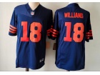 Chicago Bears #18 Caleb Williams Blue with Orange Number Vapor F.U.S.E Limited Jersey