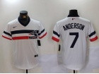 Chicago White Sox #7 Tim Anderson White 2024 New Style Cooperstown Collection Jersey