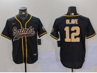 New Orleans Saints #12 Chris Olave Black Baseball Jersey