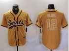 New Orleans Saints #12 Chris Olave Yellow Baseball Jersey