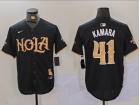 Nola x New Orleans Saints #41 Alvin Kamara Black Baseball Jersey