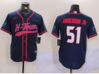 Houston Texans #51 Will Anderson Jr. Navy Blue H-Town Baseball Jersey