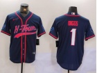 Houston Texans #1 Stefon Diggs Navy Blue H-Town Baseball Jersey