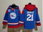 Philadelphia 76ers #21 Joel Embiid Blue Hoodie