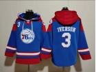 Philadelphia 76ers #3 Allen Iverson Blue Hoodie