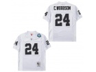 Oakland Raiders #24 C.Woodson White 2002 Throwback Football Jersey